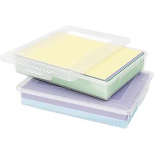 Lifewit 2-Pack Clear A4 Storage Boxes w/ Latching Lids – Fits 8.5”x11” Paper